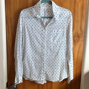 Madewell Shirt with Black Hearts/Dots